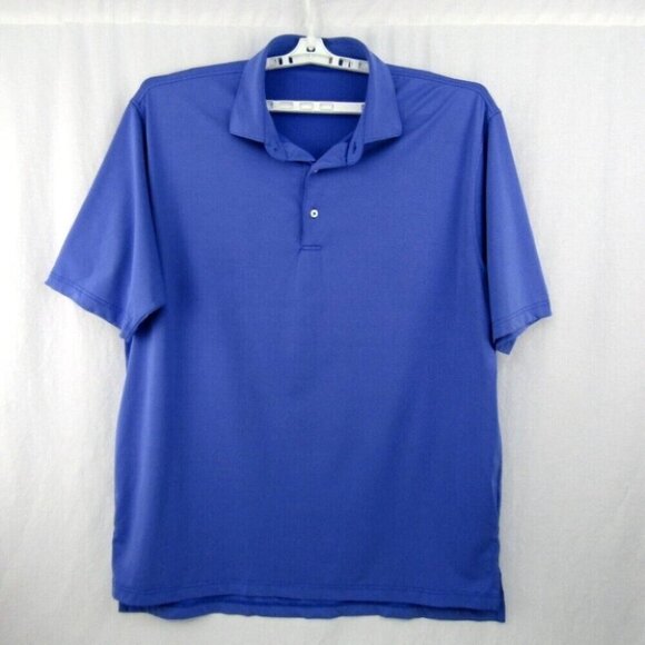 Oliver Ridley Performance Polo Shirt Blue Mens Size XL Stretch Short Sleeve Golf - Picture 9 of 9